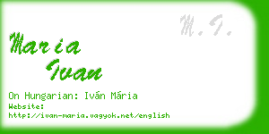 maria ivan business card