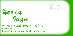 maria ivan business card